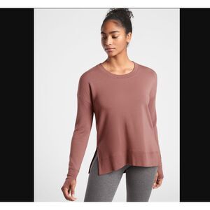 Athleta Coaster Luxe Recover Sweatshirt Hearth Rose Small Tall